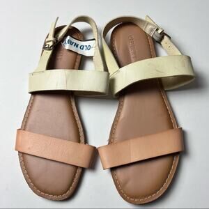 Old Navy Womens Casual Faux- Leather Vachetta Slingback Sandals Sz 8